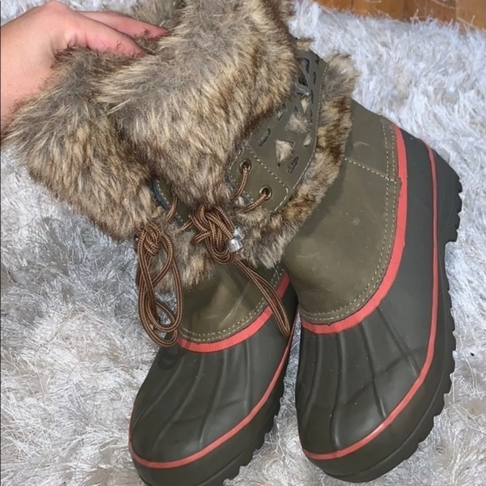 KHOMBU snow boots brown‎ fleece